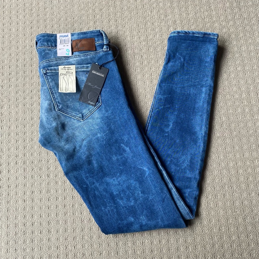 Mavi Serena Women Blue Low Rise Skinny Denim Jeans Sz W28 L32 AU10 - Picture 3 of 11